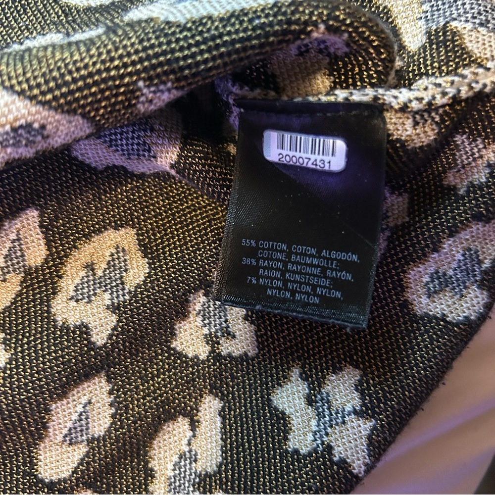 Anthropologie Leopard Mock Neck Top Textured Knit Tee Field Flower Sz S - Picture 6 of 7